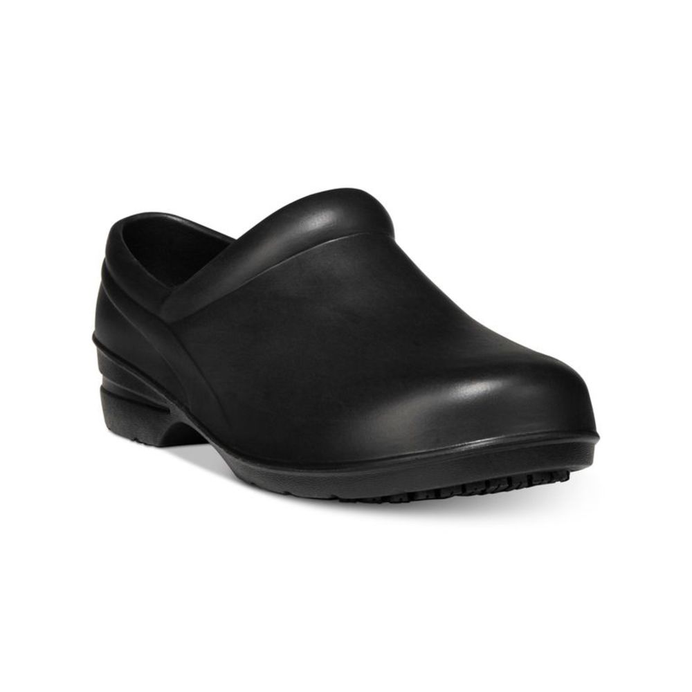 EASY WORKS BY EASY STREET Womens Black Kris Wedge Slip On Clogs 9 M